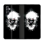 Housse cuir portefeuille pour samsung galaxy a25 5g manga tokyo ghoul kaneki tag