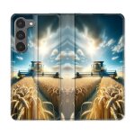 Housse cuir portefeuille pour samsung galaxy a26 5g agriculture moissonneuse bl�