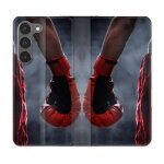 Housse cuir portefeuille pour samsung galaxy a26 5g sport boxe gant rouge