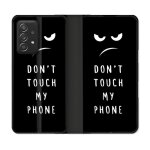 Housse cuir portefeuille pour samsung galaxy a33 5g humour don't touch