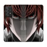 Housse cuir portefeuille pour samsung galaxy a33 5g manga death note kira