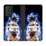 Housse cuir portefeuille pour samsung galaxy a33 5g manga dragon ball sangoku noir