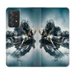 Housse cuir portefeuille pour samsung galaxy a33 5g moto cross ombre