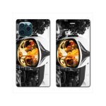 Housse cuir portefeuille pour samsung galaxy a51 4g pompier casque feu