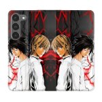 Housse cuir portefeuille pour samsung galaxy a56 5g manga death note duo