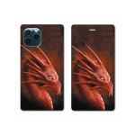 Housse cuir portefeuille pour samsung galaxy s20 plus dragon rouge