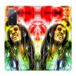 Housse cuir portefeuille pour samsung galaxy s20 fe / s20fe bob marley color