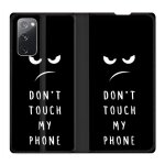 Housse cuir portefeuille pour samsung galaxy s20 fe / s20fe humour don't touch