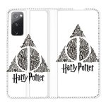 Housse cuir portefeuille pour samsung galaxy s20 fe / s20fe wb license harry potter triangle blanc