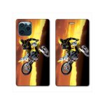 Housse cuir portefeuille pour samsung galaxy s20 ultra moto cross noir