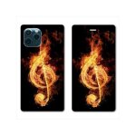 Housse cuir portefeuille pour samsung galaxy s20 ultra musique cl� sol feu n
