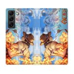 Housse cuir portefeuille pour samsung galaxy s21 fe manga one piece ace color