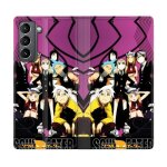 Housse cuir portefeuille pour samsung galaxy s21 plus manga soul eater violet
