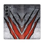 Housse cuir portefeuille pour samsung galaxy s21 texture beton
