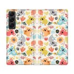 Housse cuir portefeuille pour samsung galaxy s22 ultra animal koala pattern
