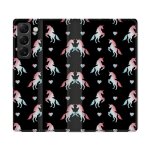 Housse cuir portefeuille pour samsung galaxy s22 ultra fantastique licorne pattern