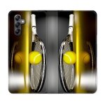 Housse cuir portefeuille pour samsung galaxy s23 fe sport tennis reflet