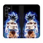 Housse cuir portefeuille pour samsung galaxy s23 plus manga dragon ball sangoku noir