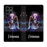 Housse cuir portefeuille pour samsung galaxy s23 ultra signe zodiaque 2 verseau