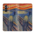 Housse cuir portefeuille pour samsung galaxy s24 fe peinture le cri
