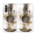 Housse cuir portefeuille pour samsung galaxy s24 plus musique guitare tag