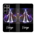 Housse cuir portefeuille pour samsung galaxy s25 plus signe zodiaque 2 vierge