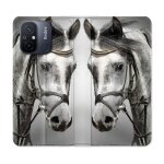 Housse cuir portefeuille pour xiaomi 12c animal cheval blanc