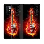 Housse cuir portefeuille pour xiaomi redmi 10 musique guitare electrique