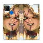 Housse cuir portefeuille pour xiaomi redmi 9c chucky blanc