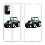 Housse cuir portefeuille pour xiaomi redmi note 10 5g agriculture tracteur blanc