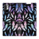 Housse cuir portefeuille pour xiaomi redmi note 10 5g psychedelic plume