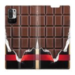 Housse cuir portefeuille pour xiaomi redmi note 10 5g trompe oeil chocolat