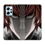 Housse cuir portefeuille pour xiaomi redmi note 12 4g manga death note kira