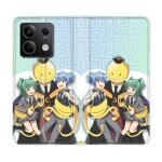 Housse cuir portefeuille pour xiaomi redmi note 13 pro 5g manga assassination classroom kuro trio Housse cuir portefeuille pour xiaomi redmi note 13 pro 5g manga assassination classroom kuro trio