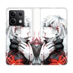 Housse cuir portefeuille pour xiaomi redmi note 13 pro 5g manga tokyo ghoul kaneki blanc