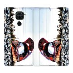 Housse cuir portefeuille pour xiaomi redmi note 9 moto casque cross