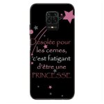 Housse cuir portefeuille pour xiaomi redmi note 9s / 9 pro humour princesse