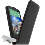 Housse etui a clapet ultra - fin htc desire 510 noir - avizar + chiffonnette