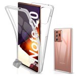 Housse etui coque gel 360 integrale samsung galaxy note 20 ultra + verre trempe - transparent