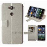 Housse etui coque pochette portefeuille pour acer liquid e600 + film ecran - blanc