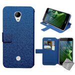 Housse etui coque pochette portefeuille pour acer liquid zest 4g z528 + film ecran - bleu