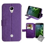 Housse etui coque pochette portefeuille pour acer liquid zest 4g z528 + verre trempe - mauve
