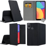 Housse etui coque pochette portefeuille pour alcatel 1l (2021) + film ecran - noir magnet Housse etui coque pochette portefeuille pour alcatel 1l (2021) + film ecran - noir magnet