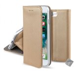 Housse etui coque pochette portefeuille pour apple iphone se (2022) + verre trempe - or magnet