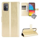 Housse etui coque pochette portefeuille pour htc desire 21 pro 5g + verre trempe - or