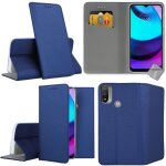 Housse etui coque pochette portefeuille pour motorola moto e20 / e30 / e40 + film ecran - bleu magnet ...