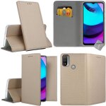 Housse etui coque pochette portefeuille pour motorola moto e20 / e30 / e40 + film ecran - or magnet