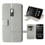 Housse etui coque pochette portefeuille pour oneplus 2 + film ecran - blanc