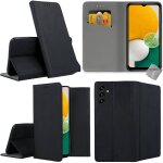 Housse etui coque pochette portefeuille pour samsung galaxy a13 4g + film ecran - noir magnet