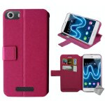 Housse etui coque pochette portefeuille pour wiko fever se (special edition) + film ecran - rose
